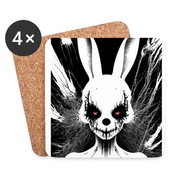 Death Metal Horror Fan Artwork Skulls Skull Art G - Dessous de verre (lot de 4) - blanc - Devant