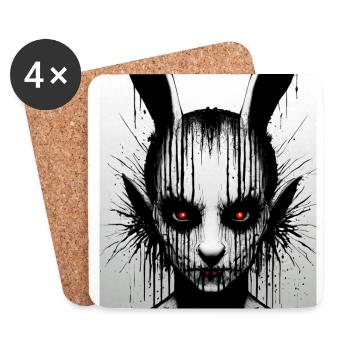 Death Metal Horror Fan Artwork Skulls Skull Art G - Dessous de verre (lot de 4) - blanc - Devant