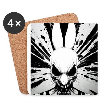 Death Metal Horror Fan Artwork Skulls Skull Art G - Dessous de verre (lot de 4) - blanc - Devant