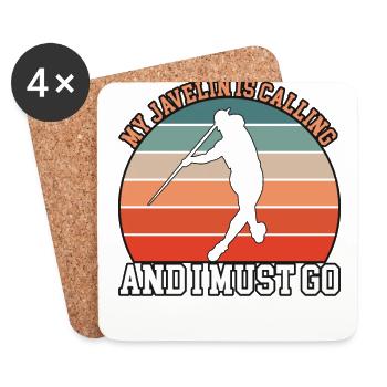My spear calls javelin throwers - Coasters (set of 4) - white - Front