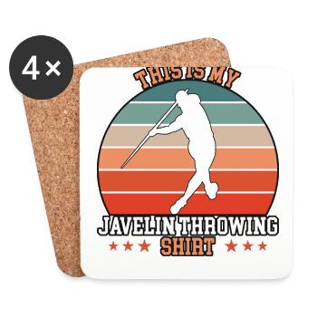 Javelin Throwing Speerwurf - Untersetzer (4er-Set) - Weiß - Vorne