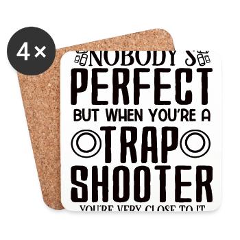 Clay pigeon shooting Clay pigeon shooting shooting - Coasters (set of 4) - white - Front