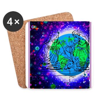 Jesus Christus auf dem Planeten Erde - Untersetzer (4er-Set) - Weiß - Vorne