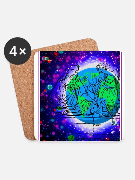 Jesus Christus auf dem Planeten Erde - Untersetzer (4er-Set) - Weiß