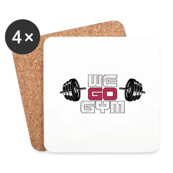 We Go Gym, Bodybuilding, Fitness & Workout - Coasters (set of 4) - white - Front