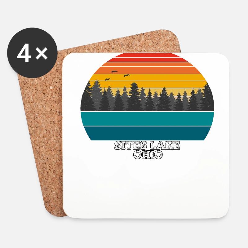 Sites Lake Ohio - Untersetzer (4er-Set) - Weiß