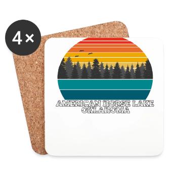 American Horse Lake Oklahoma - Coasters (set of 4) - white - Front