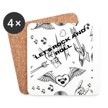 Let s rock and roll - Untersetzer (4er-Set) - Weiß - Vorne