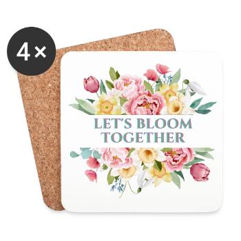 Let's blossom flowers together - Coasters (set of 4) - white - Front