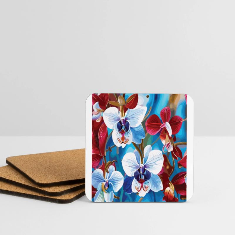 Orchid Pattern Tropical Pattern Jungle Pattern Coasters (set of 4)