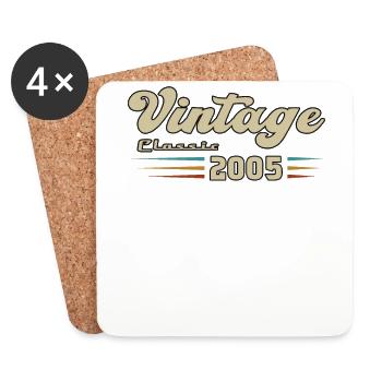 2005 Geburtstag Vintage Classic - Untersetzer (4er-Set) - Weiß - Vorne