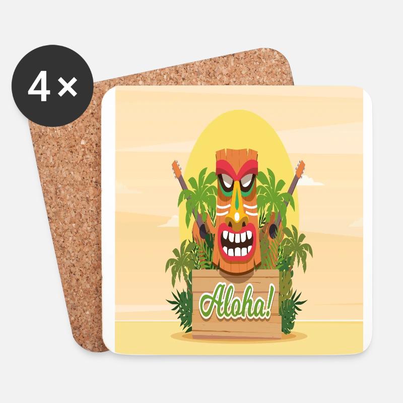 ALOHA - Untersetzer (4er-Set) - Weiß