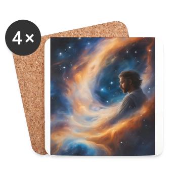 Dieu transcende dans la poussière d’étoiles - Dessous de verre (lot de 4) - blanc - Devant