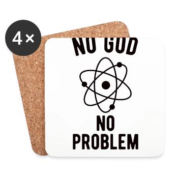 Atheist, Atheism, Anti-religion, Security, - Coasters (set of 4) - white - Front