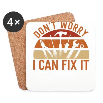 Handwerker I Can Fix It - Untersetzer (4er-Set) - Weiß - Vorne