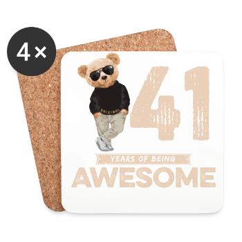 41 Years of being Awesome Teddy Bear - Coasters (set of 4) - white - Front