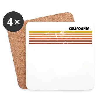 Retro California Vintage Urlaubssouvenir - Untersetzer (4er-Set) - Weiß - Vorne