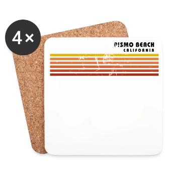 Retro Pismo Beach Californie Vintage Vacances - Dessous de verre (lot de 4) - blanc - Devant