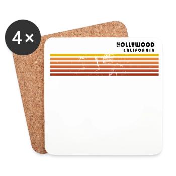Retro Hollywood California Vintage Vakantie - Onderzetters (4 stuks) - wit - Voor