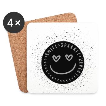 Smile Sparkle Repeat - Coasters (set of 4) - white - Front