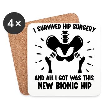 Hip Replacement Surgery Hip Surgery Post-op - Coasters (set of 4) - white - Front