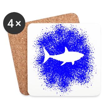Hai Haifisch im Meer - Untersetzer (4er-Set) - Weiß - Vorne