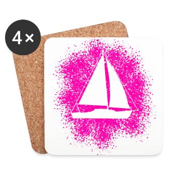 Sailing Yacht Sailboat Sailing Ship - Coasters (set of 4) - white - Front
