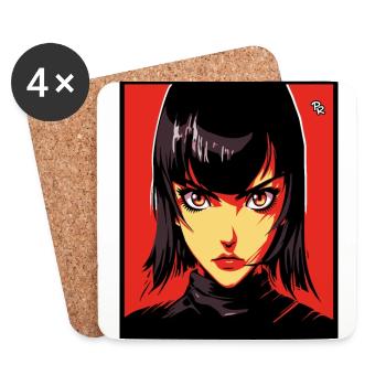 Anime Manga Sci-Fi Femme : Portrait Proxy - Dessous de verre (lot de 4) - blanc - Devant