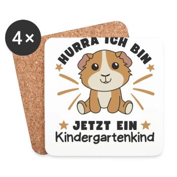 Hurra Ich Bin Jetzt Ein Kindergartenkind - Untersetzer (4er-Set) - Weiß - Vorne