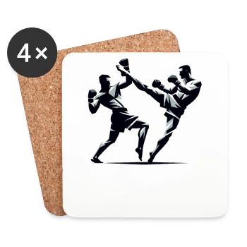 Muay Thai Fighter Design - Coasters (set of 4) - white - Front