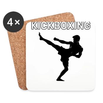 Kickboxing FIghter Kickboxer - Coasters (set of 4) - white - Front
