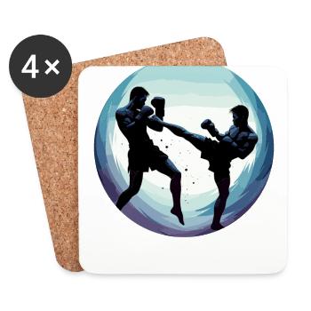 Muay Thai Fighters - Coasters (set of 4) - white - Front