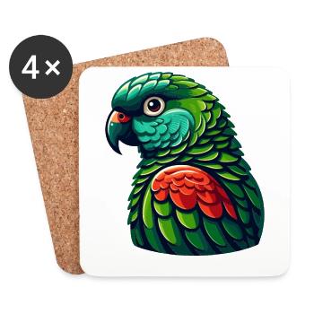 Green Cheeked Conure Cute Conure Parrot - Coasters (set of 4) - white - Front