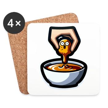 Chicken Nuggets Funny Chicken Nuggets Image - Coasters (set of 4) - white - Front