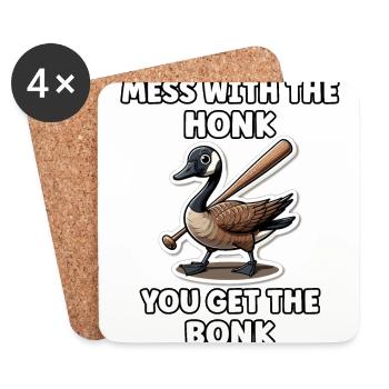 Lustiges kanadisches Gänse-Wortspiel Gänse-Meme - Untersetzer (4er-Set) - Weiß - Vorne