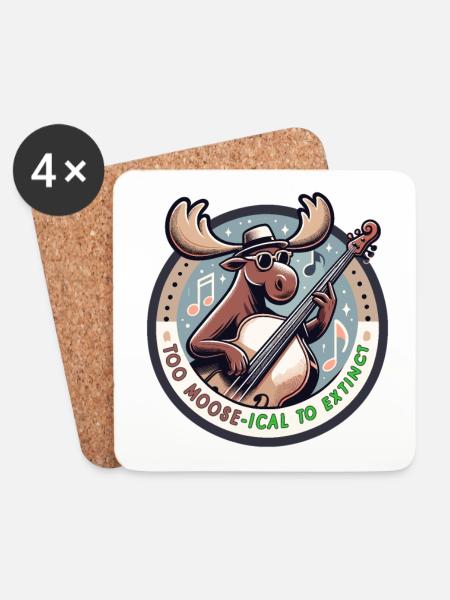 Mooseical Maestro Strumming Saiten - Untersetzer (4er-Set) - Weiß