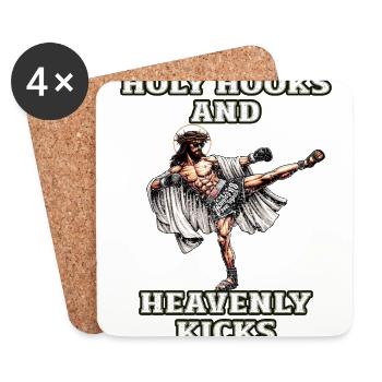 Funny Muay Thai saying Lord Jesus Christian Gift - Coasters (set of 4) - white - Front