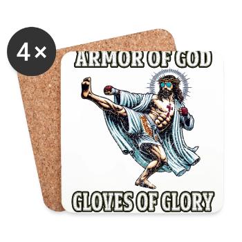 Lustige Muay Thai Lord Jesus Thai Boxen Christ - Untersetzer (4er-Set) - Weiß - Vorne