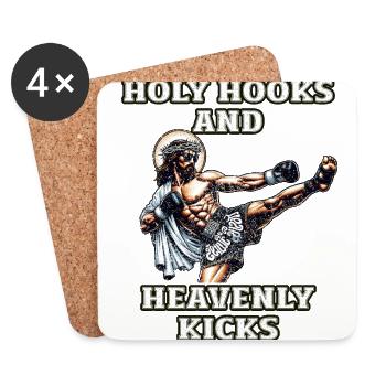 Funny Muay Thai saying Lord Jesus Christian Gift - Coasters (set of 4) - white - Front