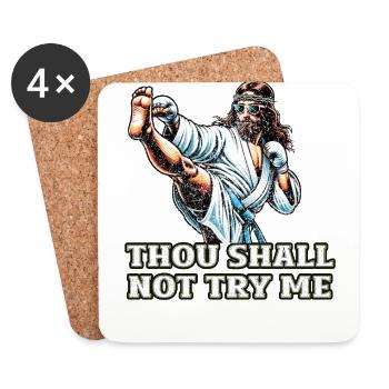 Funny Muay Thai Lord Jesus saying Christian Gift - Coasters (set of 4) - white - Front