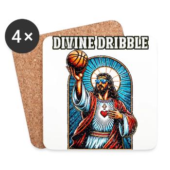 Lustiger Jump Shot Jesus Christlicher Basketball Geschenk - Untersetzer (4er-Set) - Weiß - Vorne