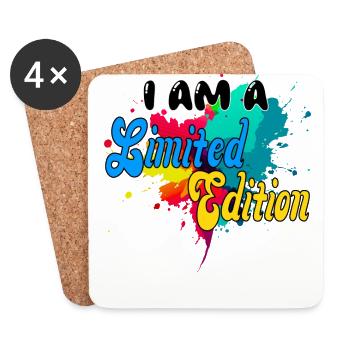 I AM A Limited Edition. unique, bunt, Fun, special - Untersetzer (4er-Set) - Weiß - Vorne