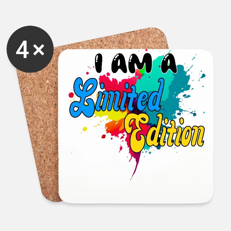I AM A Limited Edition. unique, bunt, Fun, special - Untersetzer (4er-Set) - Weiß