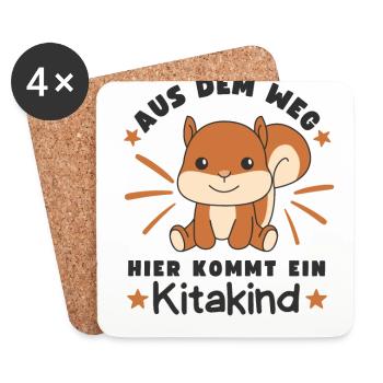 Out of the way, here comes a kindergarten child - Coasters (set of 4) - white - Front