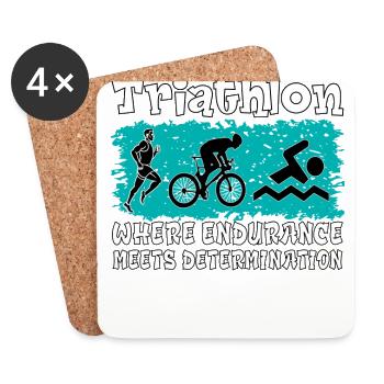Triathlon. Perseverance, Determination, Sport, Nice - Coasters (set of 4) - white - Front