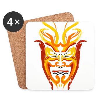 Kumadori fury: unleash the warrior within - Coasters (set of 4) - white - Front
