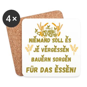 wichtiger Spruch Bauern sorgen für das Essen - Untersetzer (4er-Set) - Weiß - Vorne