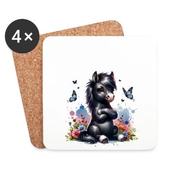 Cheval Drôle Dicton Non pour les amoureux des chevaux - Dessous de verre (lot de 4) - blanc - Devant