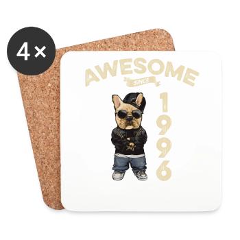 1996 Geburtstag Awesome since Cool Dog - Untersetzer (4er-Set) - Weiß - Vorne