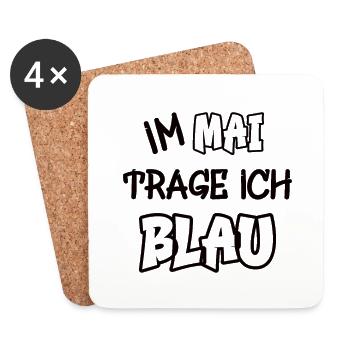 In May I wear blue saying play of colors color - Coasters (set of 4) - white - Front